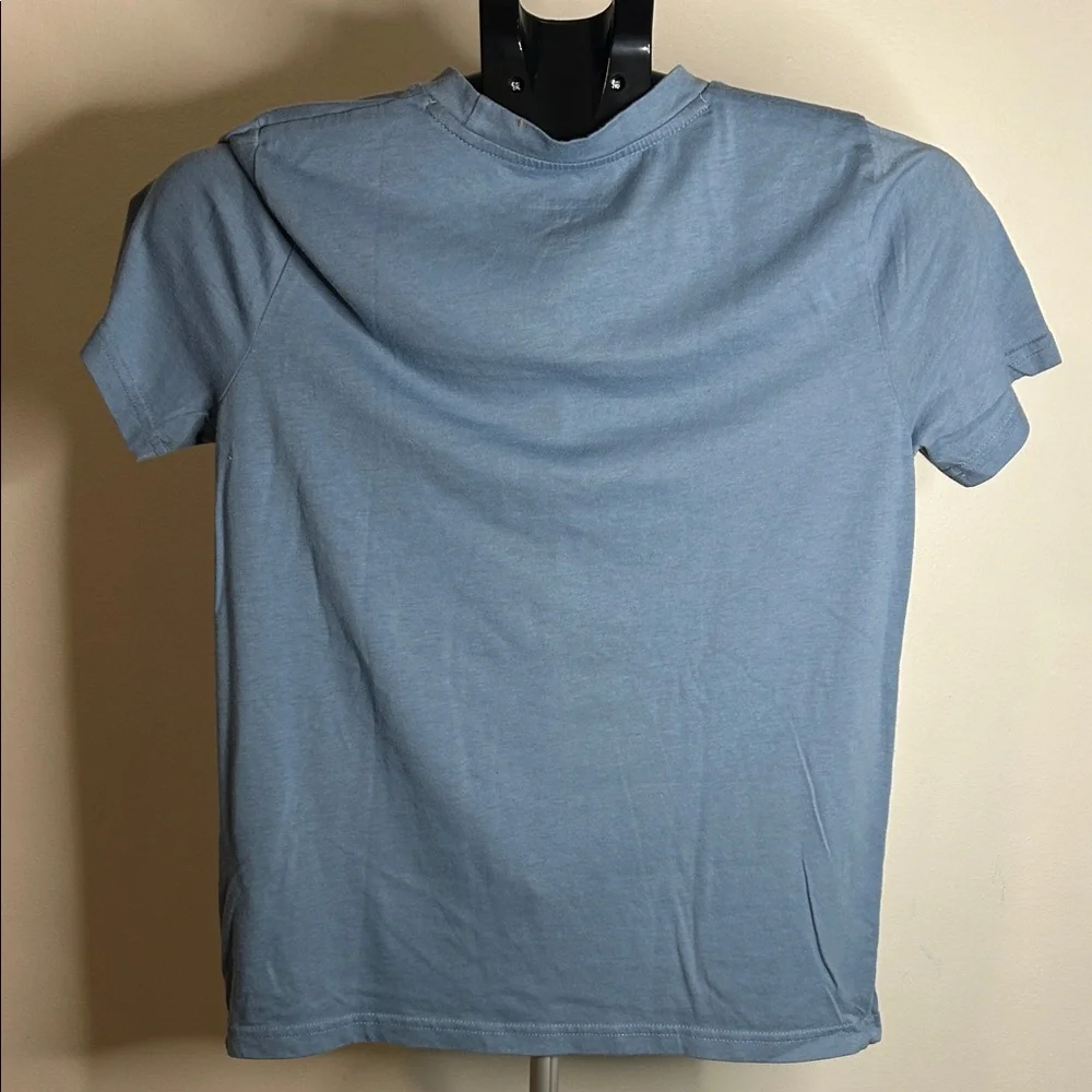 Abercrombie & Fitch Blue Tee with Logo Stripe